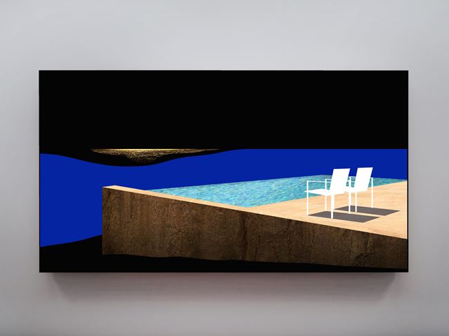 Shock and Awe (two chairs and pool) by Doug Aitken contemporary artwork