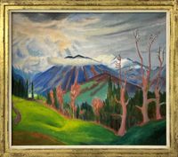 Gebirgslandschaft (Mountain landscape) by Erich Heckel contemporary artwork painting