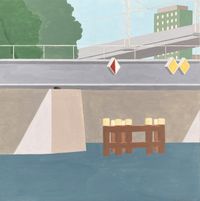 Bridge by Zoran Minić contemporary artwork painting, works on paper