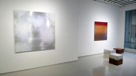 Exhibition view: Miya Ando, Drifting Cloud, Flowing Water, Sundaram Tagore Gallery, Chelsea, New York (2 March–14 April 2018). Courtesy Sundaram Tagore Gallery.