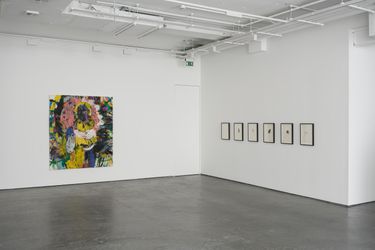 Exhibition view: Misheck Masamvu, Talk to me while I'm eating, Goodman Gallery, London (16 January–27 February 2021). Courtesy Goodman Gallery, London.