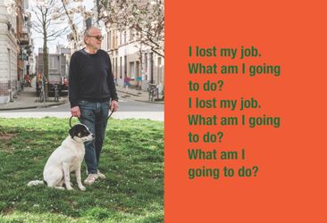 Ken Lum, I Lost My Job (2021). From the series 'Time. And Again.' (2021). Digital print on archival paper. 198.12 x 259.08 cm. © Ken Lum. Courtesy the artist and Royale Projects.Image from:Ken Lum: 'I think there is a huge disconnect in the art world'Read ConversationFollow ArtistEnquire