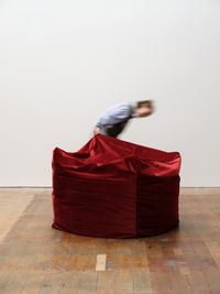 The Apply Chair: Apply for Funding by Michael Stevenson contemporary artwork sculpture, textile