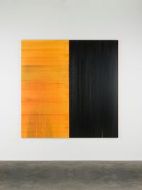 Untitled Lamp Black / Quinacridone Gold by Callum Innes contemporary artwork painting, works on paper