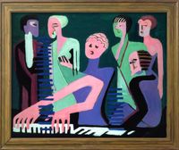 Sängerin am Piano (Singer at the Piano) by Ernst Ludwig Kirchner contemporary artwork painting