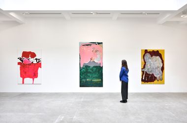 Exhibition view: Michaela Eichwald, hirnlose problemlösung gerade verworfen, Marian Goodman Gallery, Paris (10 May–24 June 2023). Courtesy Marian Goodman Gallery.