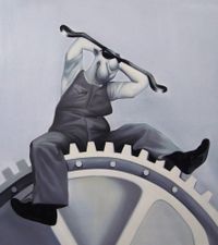 Charles Chaplin - Modern Times 6 by Zhou Tiehai contemporary artwork painting