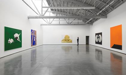 Exhibition view: Calvin Marcus, GO HANG A SALAMI IM A LASAGNA HOG, David Kordansky Gallery, Los Angeles (1 November 2019–11 January 2020). Courtesy David Kordansky Gallery, Los Angeles. Photo: Jeff McLane.
