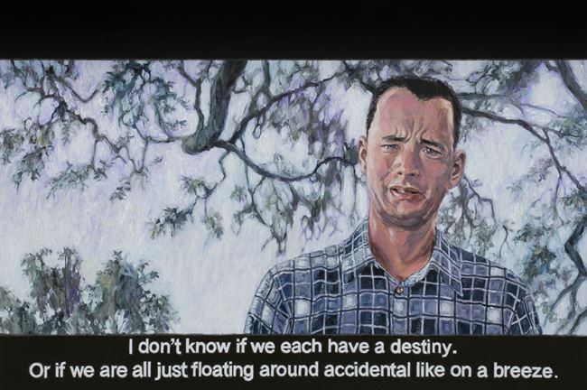 Forrest Gump: I don't know if we each have a destiny, or if we are all just floating around accidental like on a breeze by Chow Chun Fai contemporary artwork