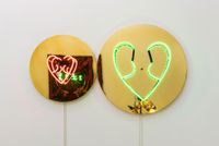 心 Heart (left) by Choi Jeong Hwa contemporary artwork sculpture