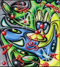 microlentz by Kenny Scharf contemporary artwork painting, mixed media