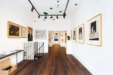 Exhibition view: Group Exhibition, Tales from the Colony Room, Dellasposa Gallery, London (16 September–20 December 2020). 