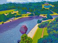 Google Earth Road Trip to UK: Hyde Park by Stephen Wong Chun Hei contemporary artwork painting