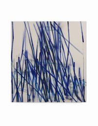 Blue Stripe (Square) by Sam Lock contemporary artwork mixed media