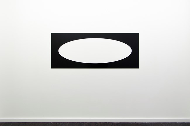Reflective Editor: One Horizontal Elliptical Hole, Parallel Pattern by Douglas Allsop contemporary artwork