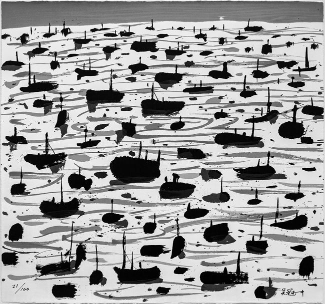 Fishing Harbour 《漁港》 by Wu Guan Zhong contemporary artwork