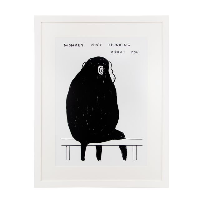 Monkey Isn't Thinking About You by David Shrigley contemporary artwork