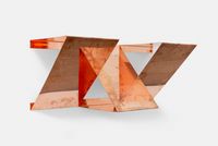 Copper Surrogates (60 x 120 48 ounce C11000 Copper Alloy, 45°/45°/90°, February 23-27/ April 9, 2018, Los Angeles, California; September 2-4, 2019, Brussels, Belgium), 2018 by Walead Beshty contemporary artwork sculpture