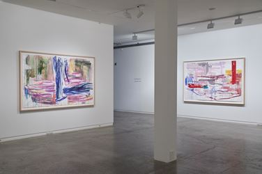 Exhibition view: Gretchen Albrecht, Collages, Two Rooms, Auckland (6 March–9 April 2020). Courtesy Two Rooms.
