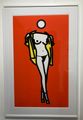 Woman taking off man's shirt by Julian Opie contemporary artwork 1