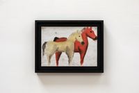 Two horses, one pale and one red by Andrew Sim contemporary artwork painting, works on paper, drawing