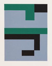 Study for Blue/Green 1 by Gordon Walters contemporary artwork painting, works on paper