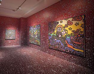Exhibition view: Mr Doodle, Mr Doodle in Space, Pearl Lam Galleries, Hong Kong (17 November 2023–20 January 2024). Courtesy Pearl Lam Galleries.