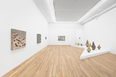 Exhibition view: Erika Verzutti, Churros and Rain, Andrew Kreps Gallery, 22 Cortlandt Alley, New York (9  September–3 November 2022). Courtesy Andrew Kreps Gallery.