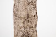 dirt & hair on french linen by Jimmie Durham contemporary artwork 3