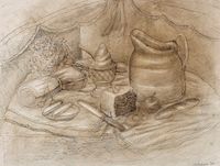 Still Life (El Bodegón) by Fernando Botero contemporary artwork painting, works on paper, drawing