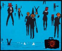 Icarus and Corporate Friends by Derek Boshier contemporary artwork painting