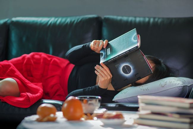 A woman reading a book by AHN Okhyun contemporary artwork