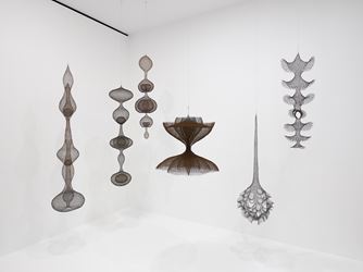 Exhibition view: Ruth Asawa, A Line Can Go Anywhere, David Zwirner, London (10 January–22 February 2020). © The Estate of Ruth Asawa. Courtesy The Estate of Ruth Asawa and David Zwirner. Photo: Jack Hems.