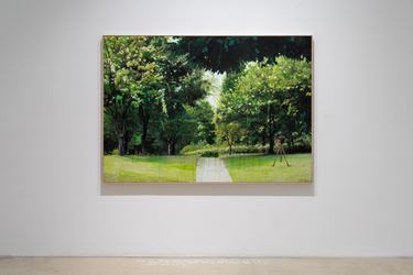 Honggoo Kang, Study of Green-Seoul-Vacant Lot-Seoul Forest (2019). Pigment print and acrylic on canvas. 140 x 200 cm. Courtesy ONE AND J. Gallery.