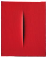Concetto Spaziale, Attese (Spatial Concept, Waiting) by Lucio Fontana contemporary artwork painting