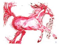 Red Hare Horse II by Wang Dalin contemporary artwork mixed media