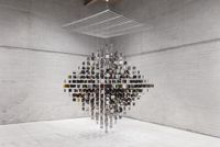 Continuel Mobile Losange Acier by Julio Le Parc contemporary artwork sculpture, installation