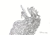 Lion by Chandraguptha Thenuwara contemporary artwork painting, works on paper, drawing