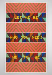 LET ME BE WHO YOU NEED ME TO BE by Jeffrey Gibson contemporary artwork painting, sculpture, mixed media
