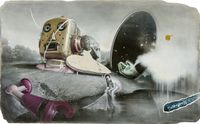 Salvage the Missing Leg of Robot by Kuo Wei-Kuo contemporary artwork painting, mixed media