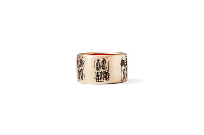 Gold Ring Band from 'Anxious Men' by Rashid Johnson contemporary artwork
