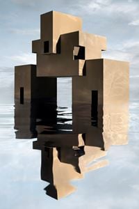 Brutalist House on Water by James Casebere contemporary artwork photography