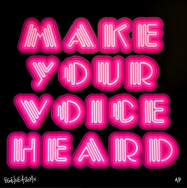 Make Your Voice Heard (Pink) by Ben Eine contemporary artwork