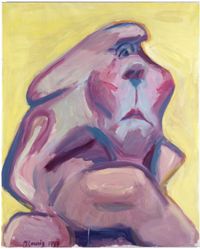 Selbstportrait als Einäugige (Self Portrait as One Eyed) by Maria Lassnig contemporary artwork painting, works on paper