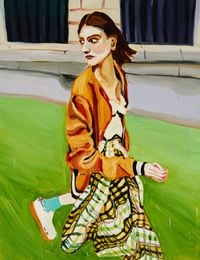 Running Woman by Jenni Hiltunen contemporary artwork painting