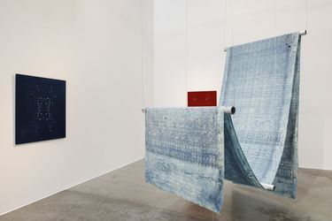 Reverberations: Textile as Echo, curated by Murtaza Vali. Installation view at Green Art Gallery, Dubai, 2024