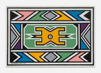Ndebele Abstract by Dr. Esther Mahlangu contemporary artwork painting