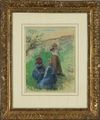 Trois paysannes, deux agenouillées et une debout by Camille Pissarro contemporary artwork 2
