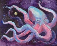 Large Blue Octopus by Charles Hascoët contemporary artwork painting
