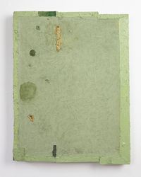 Untitled (sage green with gold) by Louise Gresswell contemporary artwork painting